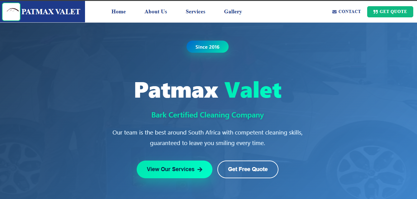 Patmax Valet website preview